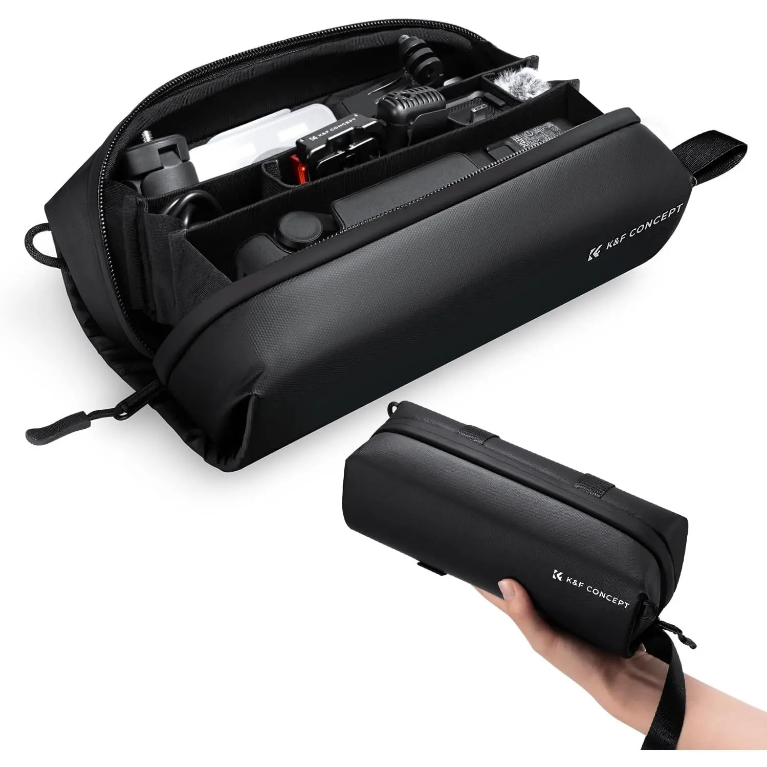 K&F Concept Waterproof Carrying Case for DJI Osmo Pocket 3/Pocket 4 Creator Combo, Large-Capacity Protective Handbag with Camera Battery Storage, Portable Travel Holder for Photography Camera Accessories, Protection, Cover