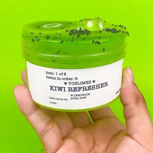 Kiwi refresher slime - 7oz clear slime - ycslimez