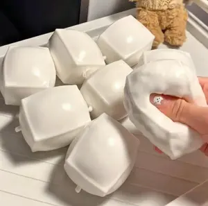 Crunchy Tofu Squishy Toy, Marshmallow-Like Crispy Sound Squeeze Fidget Toy, Soft Sensory Stress Relief Desk Toy, 1pc