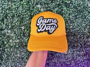 White Game Day Patch Trucker Hat, Women Trendy Trucker hats, Sport Hats for gamedays