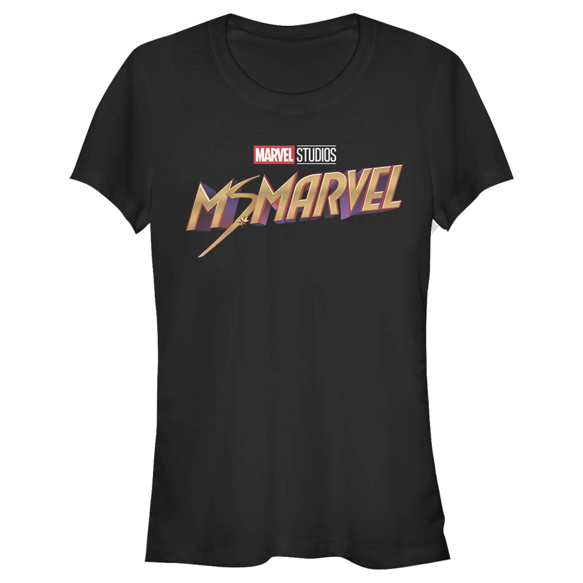 Juniors Womens Marvel: Ms. Marvel Classic Logo T-Shirt