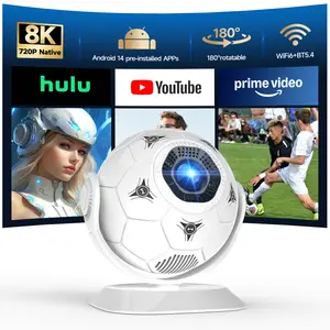 Magcubic 2026 Football-Themed Mini Projector, Portable Projector With WiFi 6 and Bluetooth 5.4, 8K Support, Auto Keystone, 180° Rotatable, Android 14 Smart Projector For Movie Home Theater HY300F