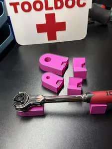 Swivel / Roto Head Ratchet Holders - 1/4”, 3/8”, & 1/2” - Magnetic Tool Organizer for Toolbox - Sets or Individual Sizes - Garage Organization