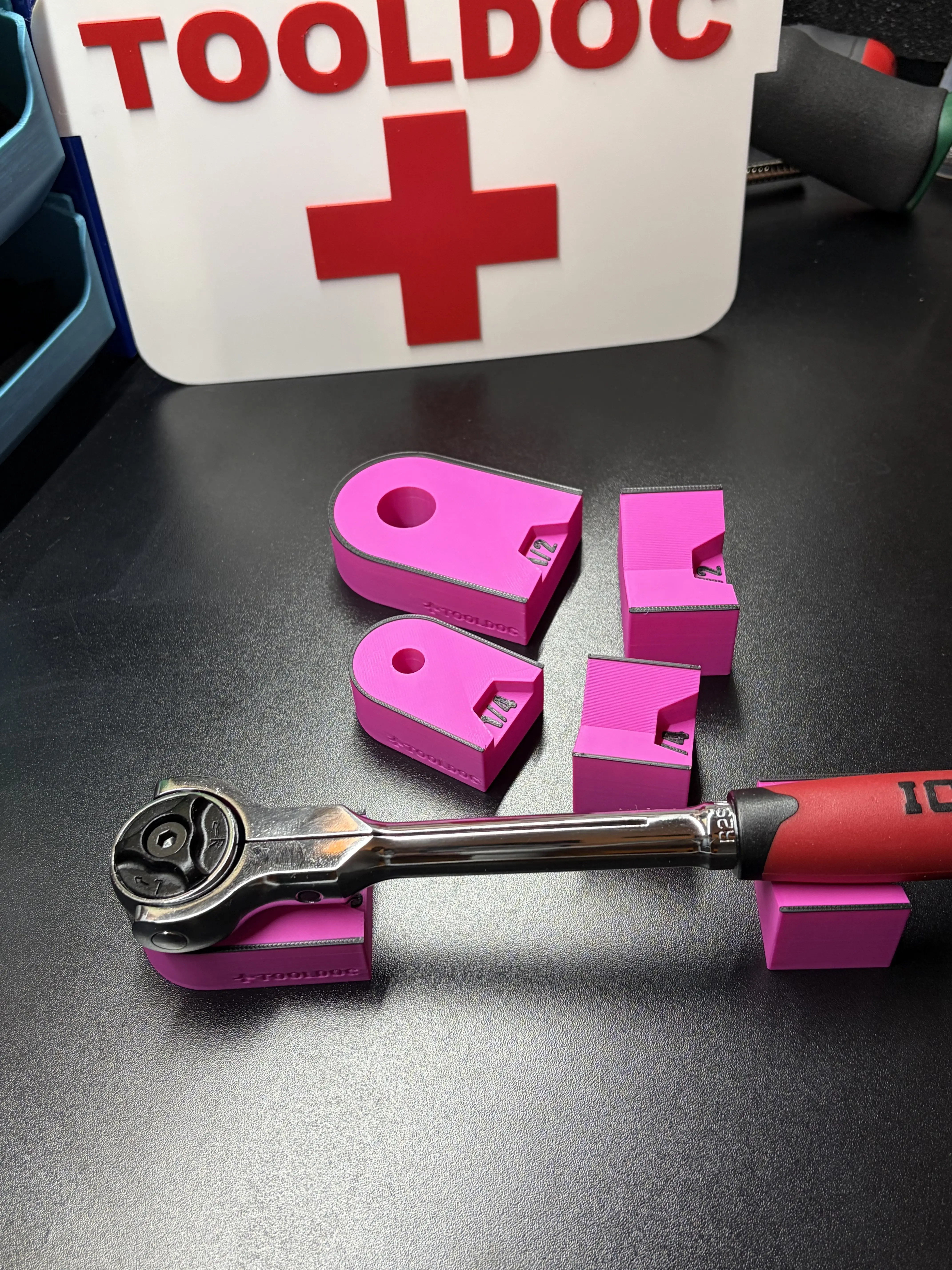 Swivel / Roto Head Ratchet Holders - 1/4”, 3/8”, & 1/2” - Magnetic Tool Organizer for Toolbox - Sets or Individual Sizes - Garage Organization