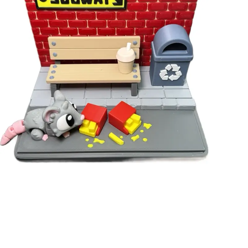 Subway Playset, Plastic Movable Decorative Sculpture, Home Decor Ornament for Home Supplies Display