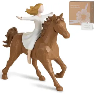 Storieme Horse Gifts for Women Girls: Cool Horse Figurines Statue Decorations Birthday Memorial Gift for Horses Lover Teen Girl Equestrian