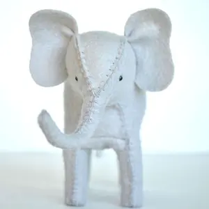 DelilahIris Felt Elephant Stuffed Animal Sewing Kit Fiber Arts Craft Project DIY Plushie Maker
