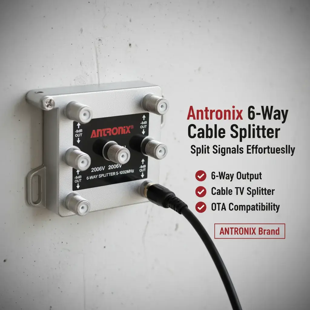 ANTRONIX CMC2006V 6 WAY OUTPUT CABLE TV & OTA SPLITTER 5 - 1002MHZ
