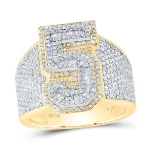 1 5/8Ctw-Dia P1 Number "5" Men's Ring (9.75 grams)