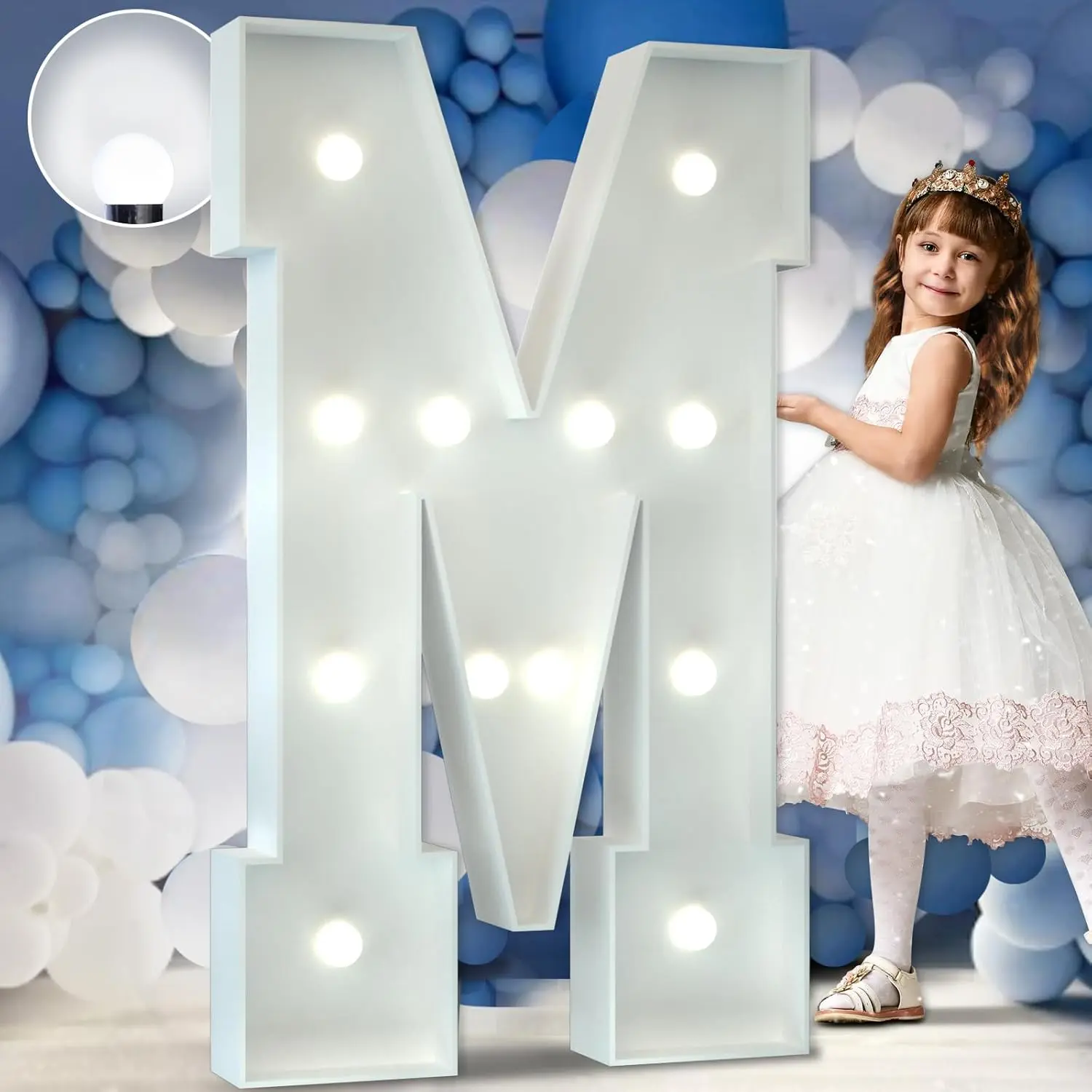4FT Marquee Light Up Letters, Cool White Light Up Letters M, Large Marquee Letters for Party Decorations, Marry Me Light Up Letters, Marquee Letters for Decor, Birthday Wedding Decor