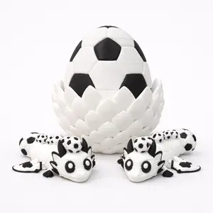 Soccer Dragon Egg Collectible – Fantasy Desk Decor for Soccer Fans, Gamers & Collectors – Unique Shelf Display Gift for Kids & Teens, Collectible Style Figurines, Decorative Shell Figurines