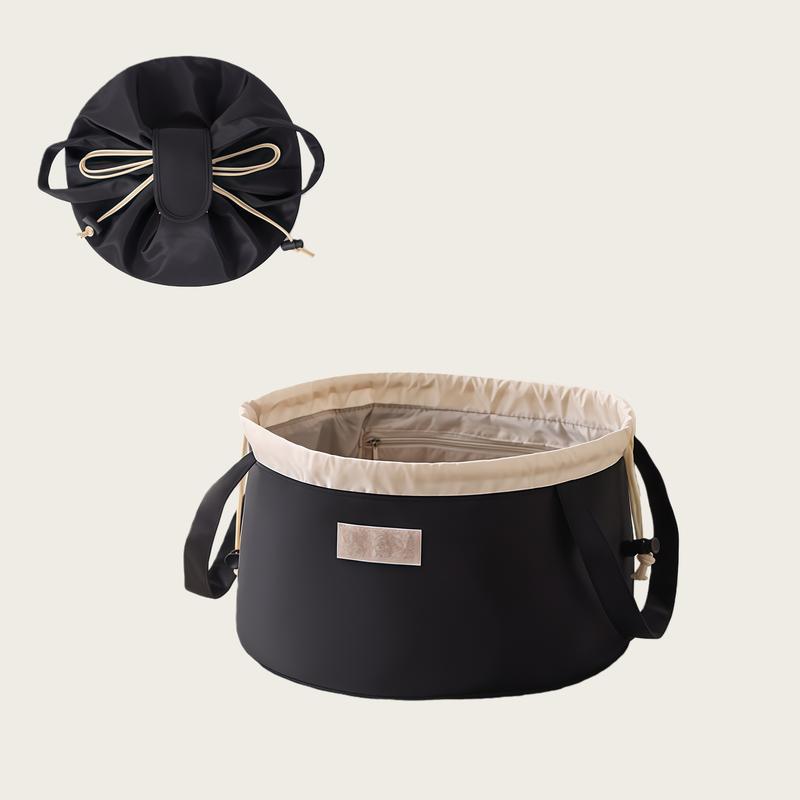 All in One Lazy Drawstring Makeup Bag for Beauty Girls Essential for Home Travel & Business Trips Portable Organized Waterproof Synthetic Material drawstring purse Christmas gift everyday makeup bag Cosmetic Pouch Large Capacity Spacious Premium Material