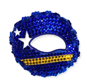 Art of Faces Curacao Masquerade Eye Patch Mask with Crystal Rhinestones - Accessories
