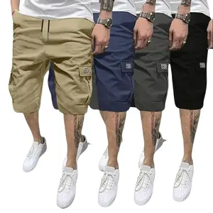 Men’s shorts set — brown/black/dark navy blue/green — slanted cargo pockets — versatile casual wear — everyday use — men’s cargo shorts Beige,father'sdaygifts