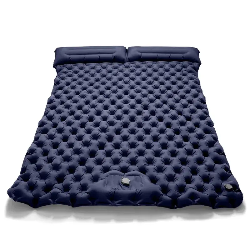 Outdoor Camping Double Inflatable Mattress Extra Wide Sleeping Pad Ultralight Folding Bed Sleeping Mat Car Travel Mat Inflatable Camping Pad cot inflatable  sleeping  pad Double Inflatable Camping Sleeping Pad with Pillow