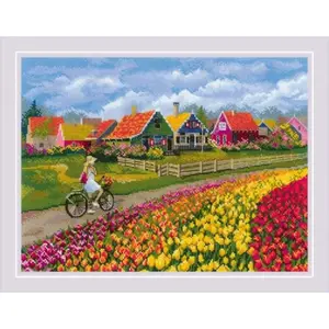 Tulip Field - Cross Stitch Kit by Riolis RL2148