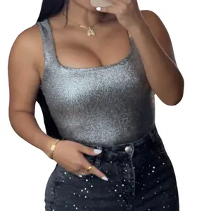 Foil Bodysuit Knit Three Color Womenswear - Tops & Underwear