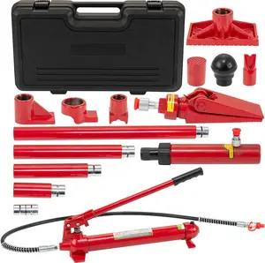 12-Ton Hydraulic Porta Power Jack Kit for Auto Body Frame Repair, Multifunctional Collision Repair Tool Set Kit Lift Ram with 1.4m/4.6ft Oil Hose & Storage Case for Garage & Truck