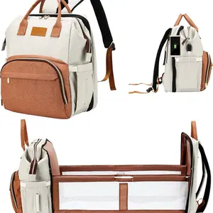 RIA & MIA Diaper Bag with Changing Station, 3 in 1 Capacity, Lightweight & Durable, Waterproof, Gold Premium Quality Zippers, Mosquito Net, Foldable Pad