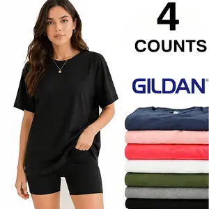 4-Pack Gildan G5000 Heavy Cotton T-Shirts - Premium Unisex Crewneck Tees, Soft & Breathable 100% Cotton, Multi-Color Multipack, Sizes S-4XL, Perfect for Daily Wear & DIY Projects, Durable Essential Wardrobe Set.