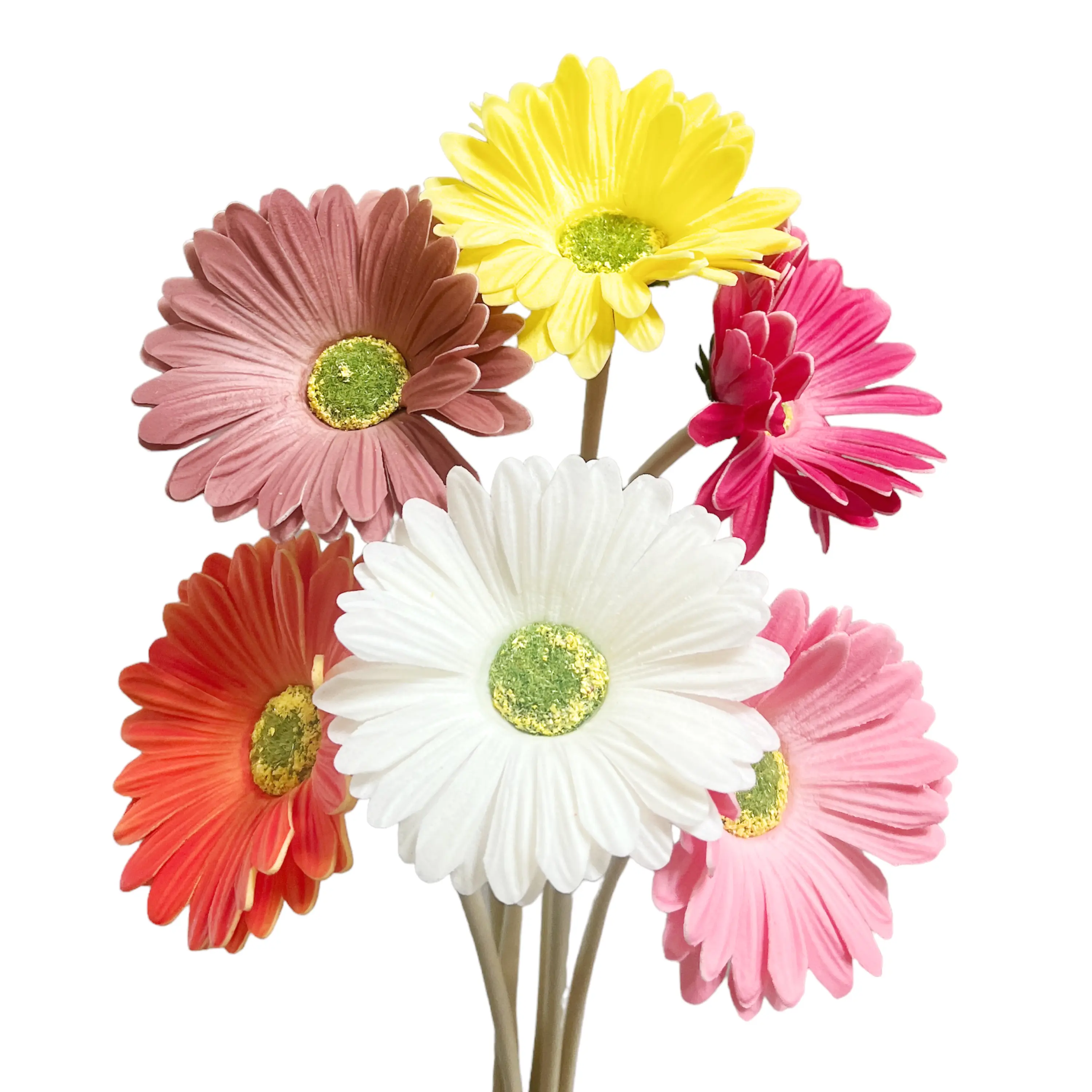 Artificial Real Touch Gerbera Barberton Daisy Stems (Set of 6) Artificial Real Touch Gerbera Barberton Daisy Stems (Set of 6)