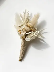 Pampas Groom Boutonniere