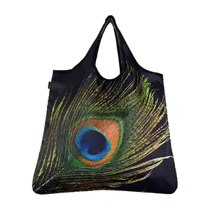Yay Novelty 4135 Foldable Shopping Bag, Original Eco-Friendly Stylish Large Versatile Reusable Tote - Peacock, Foldable Shopping Bags