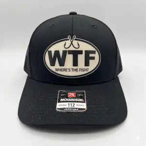 Wtf Where’S The Fish Hat – Funny Leather Patch Trucker Hat, Snapback Cap, Fishing Humor Meme Hat, Bold Outdoors Statement Hat, Viral Tiktok Gift For Him, Everyday Casual Cap