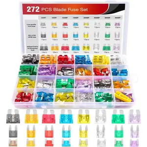 50019R 272pcs Standard & Mini & Low Profile Mini Blade Fuse Assortment, 2A 5A 10A 15A 20A 25A 30A 35A Replacement Fuses For Car,Boat,Truck,SUV Automotive