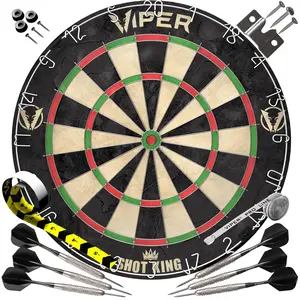 Viper Shot King Sisal Dartboard with Black and White Design, Includes Sisal Pins, Official Competition, Model Viper
