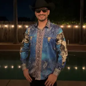Tejano Rhinestone Long Sleeve Shirt (Slimfit)