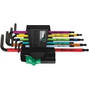 WERA 05024335001 967 SPKL/9 TX BO MULTICOLOUR L-KEY SET FOR TAMPER-PROOF TORX SCREWS