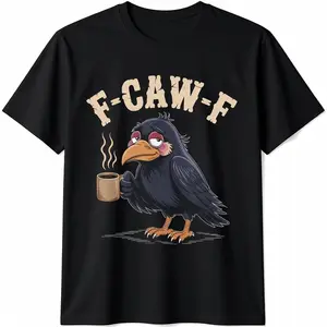F Caw F Coffee Crow Gothic Raven Funny Halloween T-Shirt