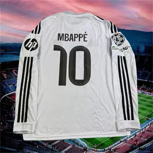 25 26 Home White 10# Long sleeve Soccer Jersey