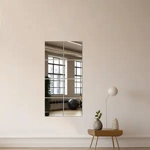 20cm * 20cm acrylic mirror wall sticker, self-adhesive dressing mirror full body mirror, household fitting mirror high-definition mirror wall sticker, for bedroom, living room, family and gym (without back glue, send foam glue for fixation), Ornaments