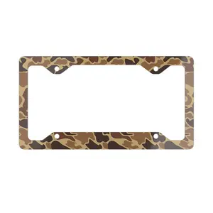 Everything Old School Camo Metal License Plate Frame - Frame with Duck Camouflage Design | Hunting Season | Hunter Accessories | Camouflage Style