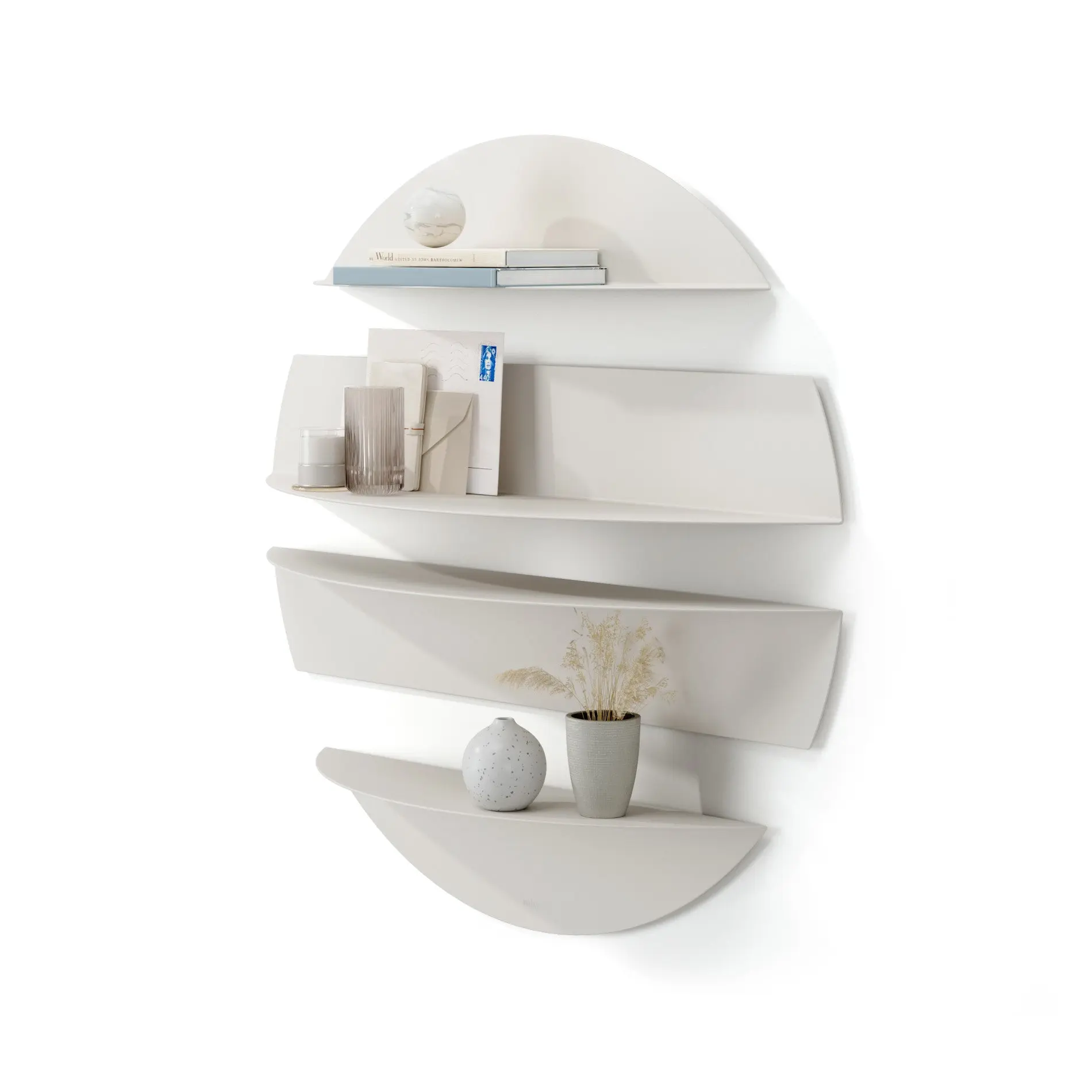 Solis Wall Shelves – Set of 4 Floating Wall Shelves for Display and Storage, Eco-Friendly Metal Design - Choose Your Finish Decor Decorative Minimalist Box