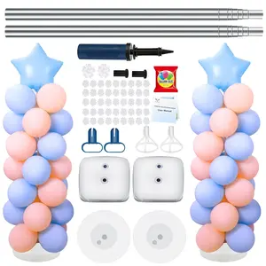 2 Set Balloon Column Kit For Floor1-7 Feet Adjustable Balloon Columns Holder Stand Kit With BaseTall Balloon Tower Stand Kit With Metal PoleBallon Pillars For Party Decorations