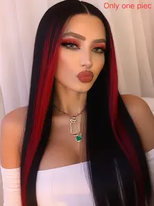 28 Inch 13×4 HD Transparent Lace Front Wig, Long Straight Black Wig, Synthetic Heat Resistant Fiber Wig, Glueless Straight Wigs, Women's Glueless Lace Natural Straight Wig, 200% Density Wig