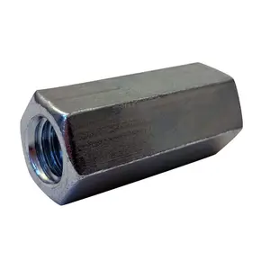 502812NCUP5 1/2"-13 x 1-3/4" Hex Rod Coupling Nut 3/4 inch Across Flats Grade 5 Zinc (Pack of 5)