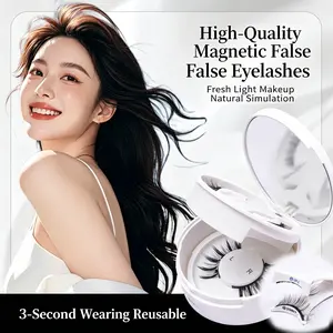2 Pairs Magnetic False Eyelashes Set, Devil Style Fluffy Magnetic Lashes, Soft Magnetic Natural Daily Fairy & Cute Claw Lashes f
