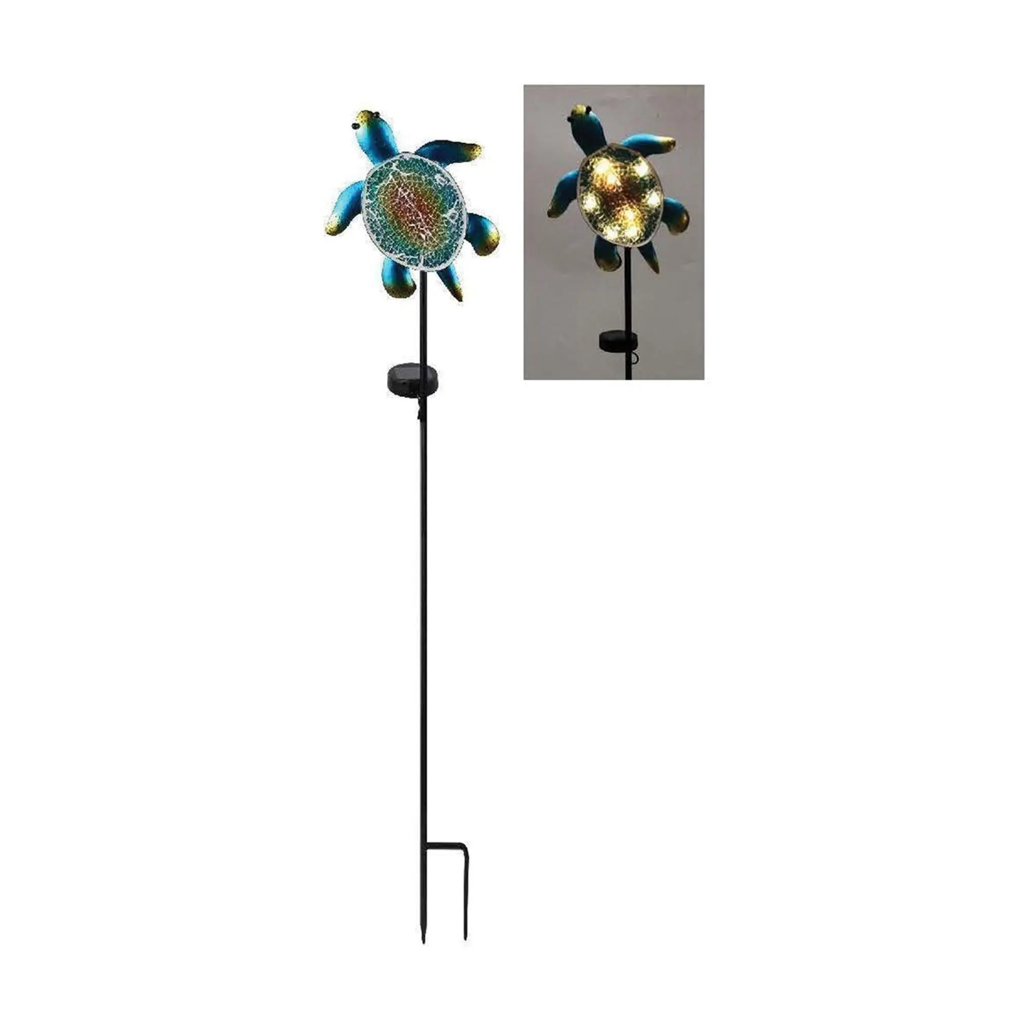 Santa's Workshop 32.2" Solar Glass Sea Turtle Stake