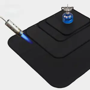 Outdoor Camping Silicone Fireproof Cloth, Picnic & BBQ Heat Insulation Mat, Flame Retardant Fabric, High Temperature Resistant Fire Blanket, Fiberglass Cloth