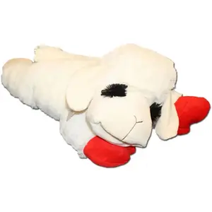 Multipet Lamb Chop Plush Dog Toy, White, Soft Plush Exterior with Squeaker, Jumbo Size, 24 Inches Multipet