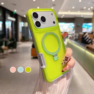 Frosted Armor Shockproof Case For iPhone 17 16 Air 15 14 Pro Max 16 Plus Metal Ring Kickstand Cover