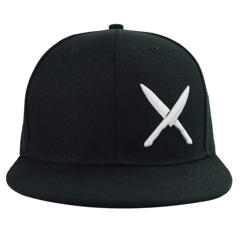 Black Chef Hat for Men Women, Cool Knives Chef Cooking Flat Bill Snapback Baseball Cap, Funny Chef Gift for Dad Baker Grilling Boys Birthday Christmas