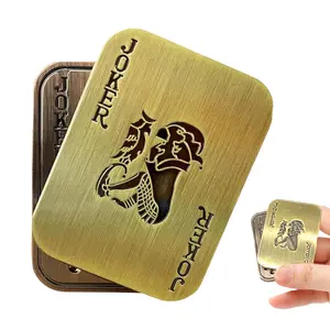 Metal Poker Push Card Fidget Slider Fidget Clicker Fidget Toys for Adults Teens Relieve Stress Anxiety ADHD Office desktop gadgets for school anxiety relief Gift for Boyfriend Husband and Father (EDC Joker) spinner