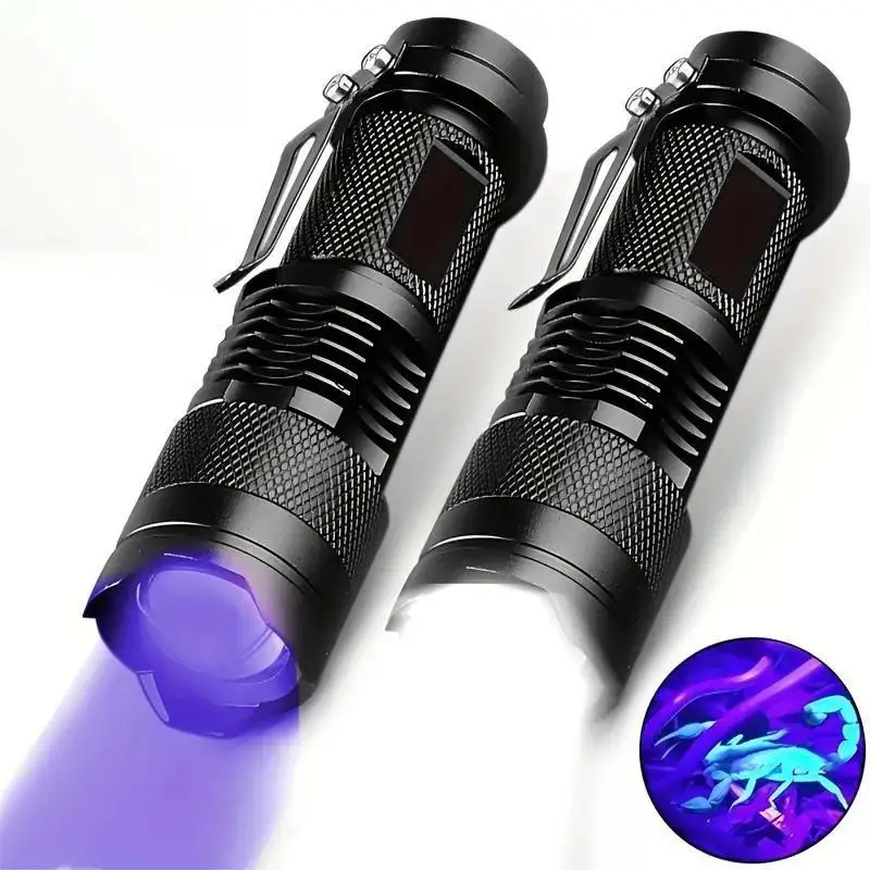 UV Handheld Flashlight, 1 Count Waterproof Stretchable UV Flashlight, Portable Outdoor Camping Flashlight [Battery Required, without Battery]