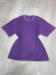 Oversized T-shirt with Rhinestones Multiple Colors