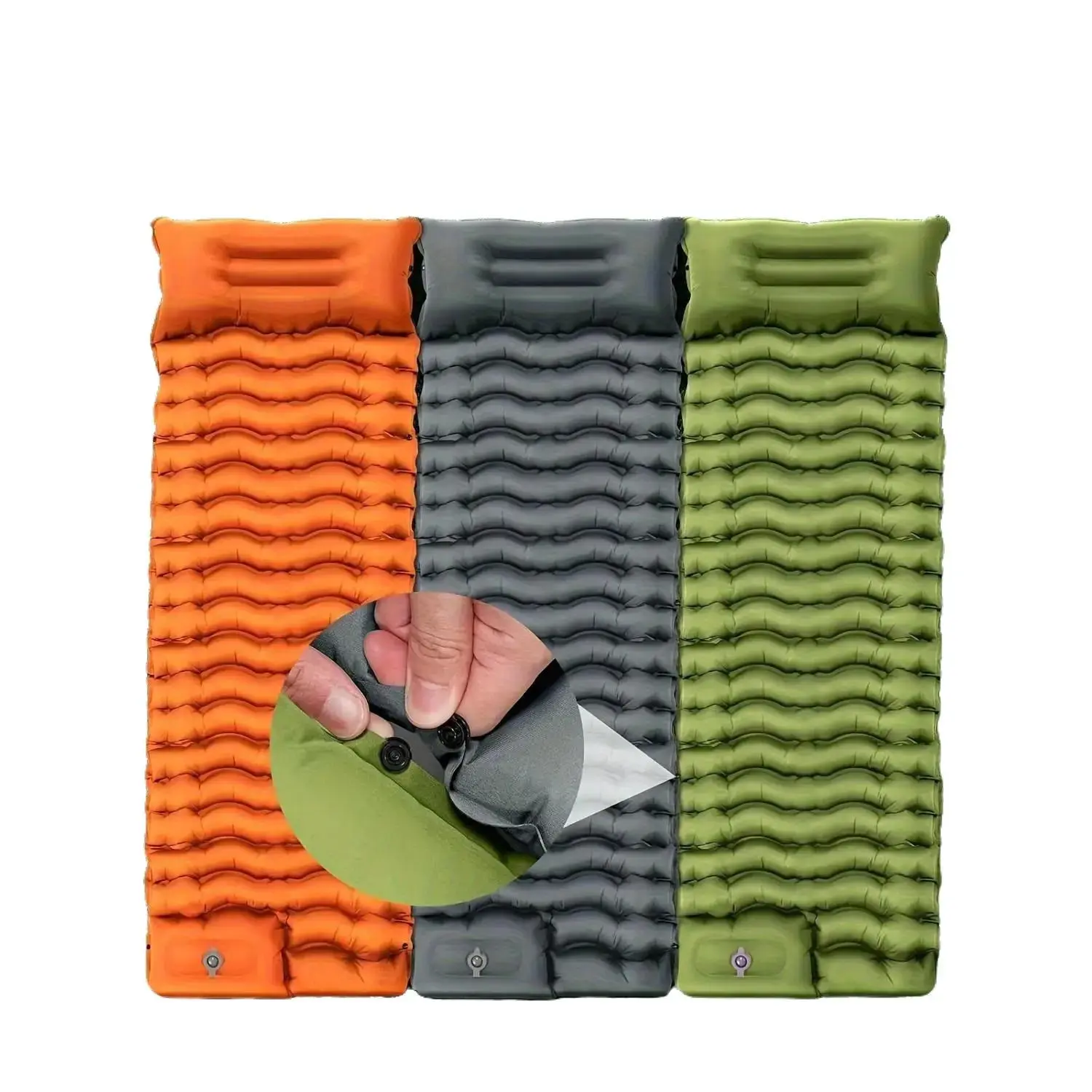 Self Inflating Sleeping Pad, 190cm Lightweight Portable Inflatable Airbed with Built-in Pump & Pillow for Camping & Hiking